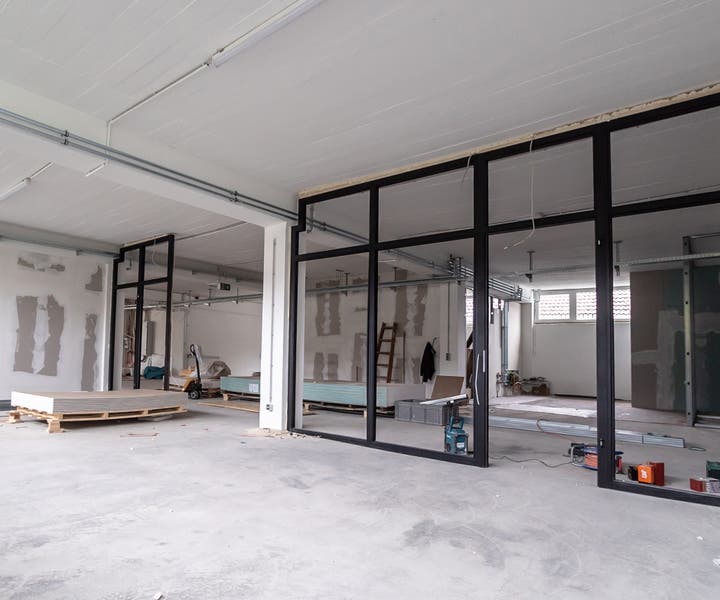 Interior view of a commercial building under construction