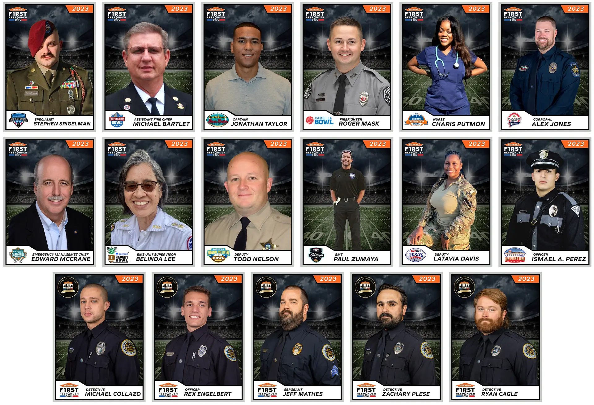 17 First Responders Being Honored During 2023-24 College Football Bowl Season