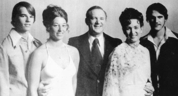 Family portrait in black and white